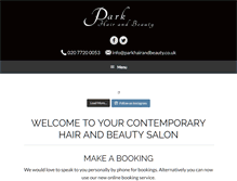 Tablet Screenshot of parkhairandbeauty.co.uk